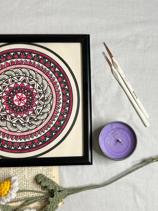 Velvet Eclipse Hand-Painted Mandala Frames 10”x10”