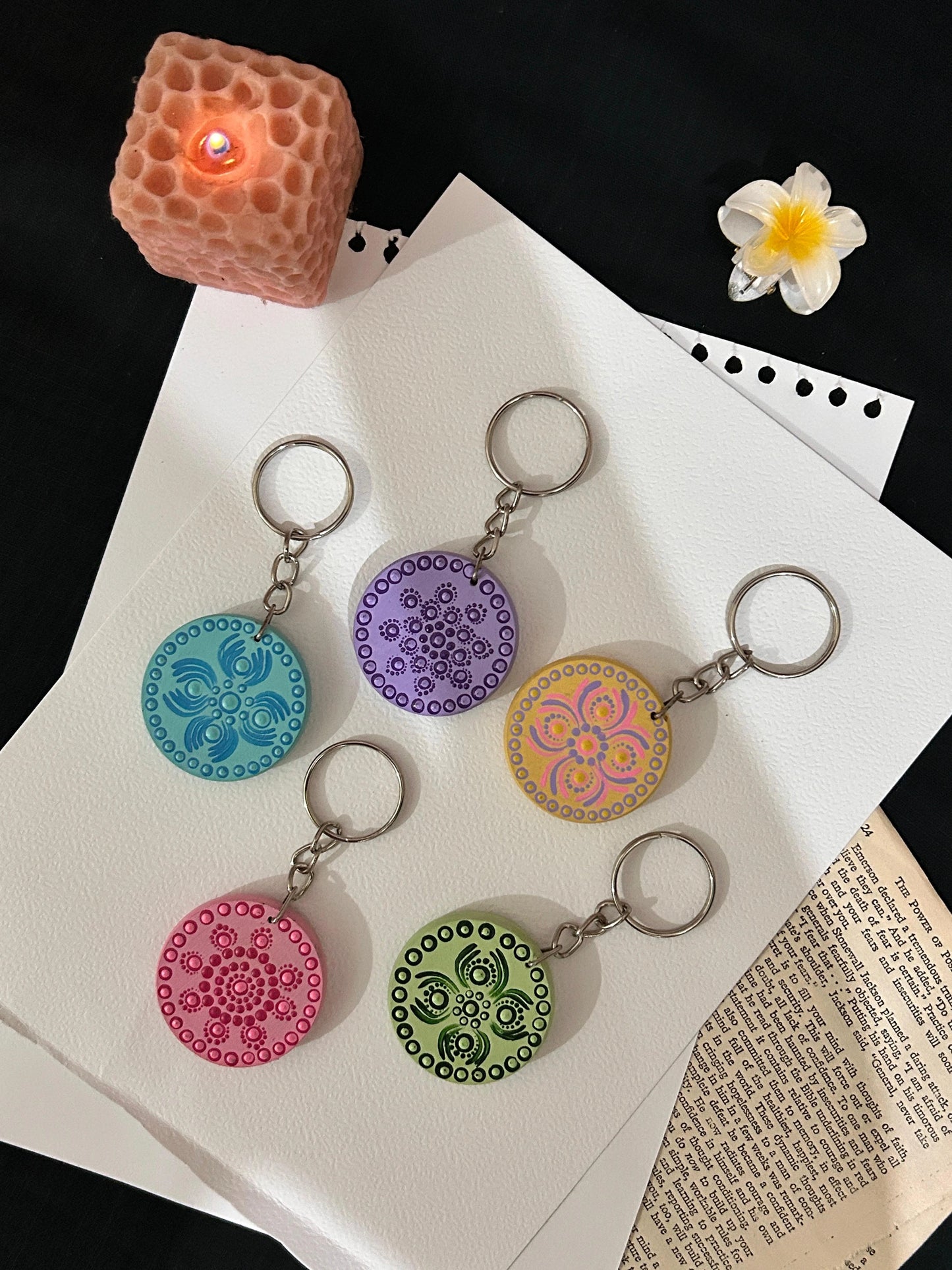 KEY CHAIN 5 BUNDLE Pastel Colors