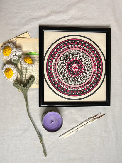 Velvet Eclipse Hand-Painted Mandala Frames 10”x10”
