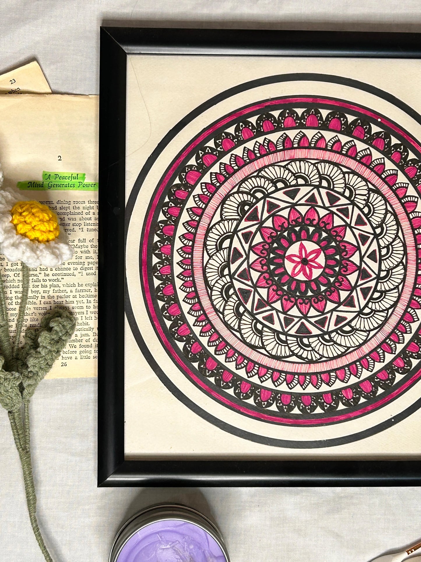 Velvet Eclipse Hand-Painted Mandala Frames 10”x10”