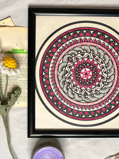 Velvet Eclipse Hand-Painted Mandala Frames 10”x10”