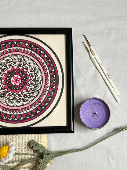 Velvet Eclipse Hand-Painted Mandala Frames 10”x10”